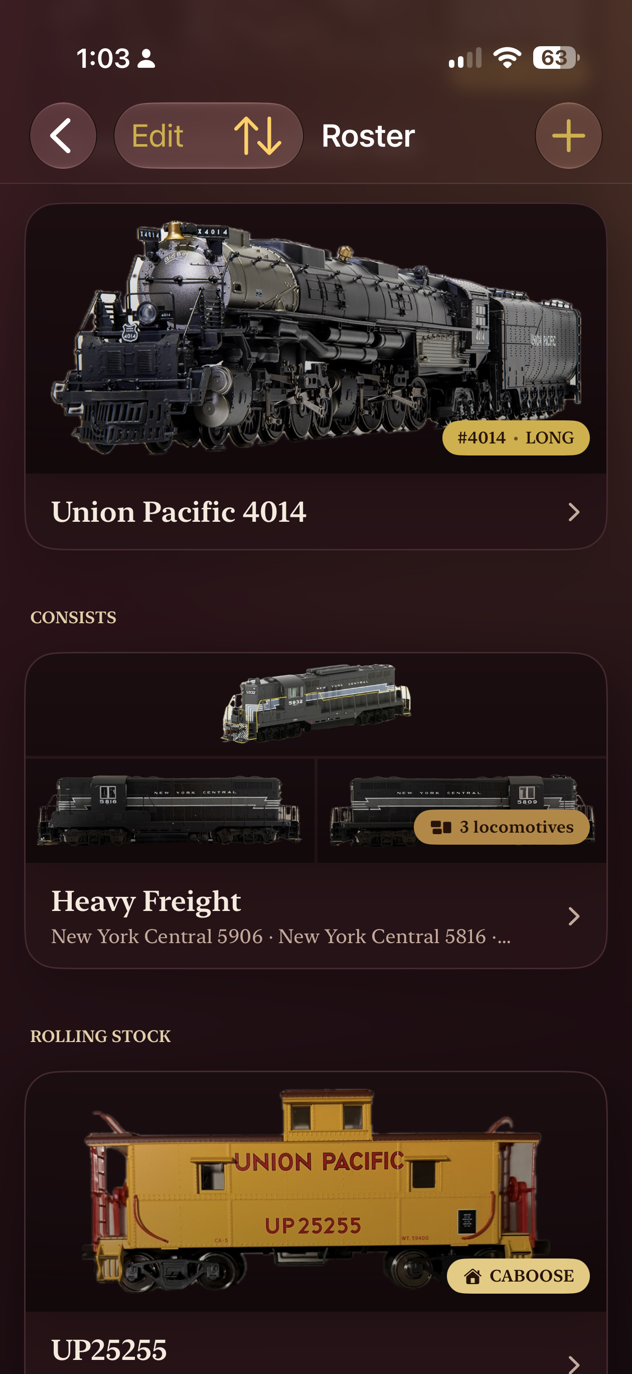 Roster on iPhone