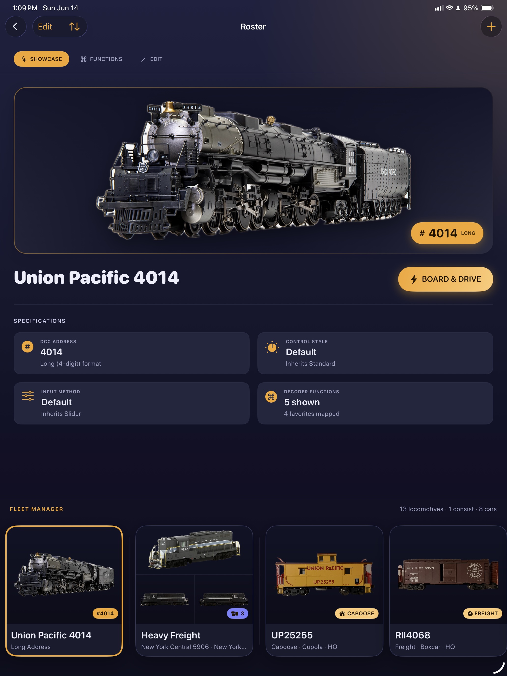 Roster showcase — Union Pacific Big Boy on iPad